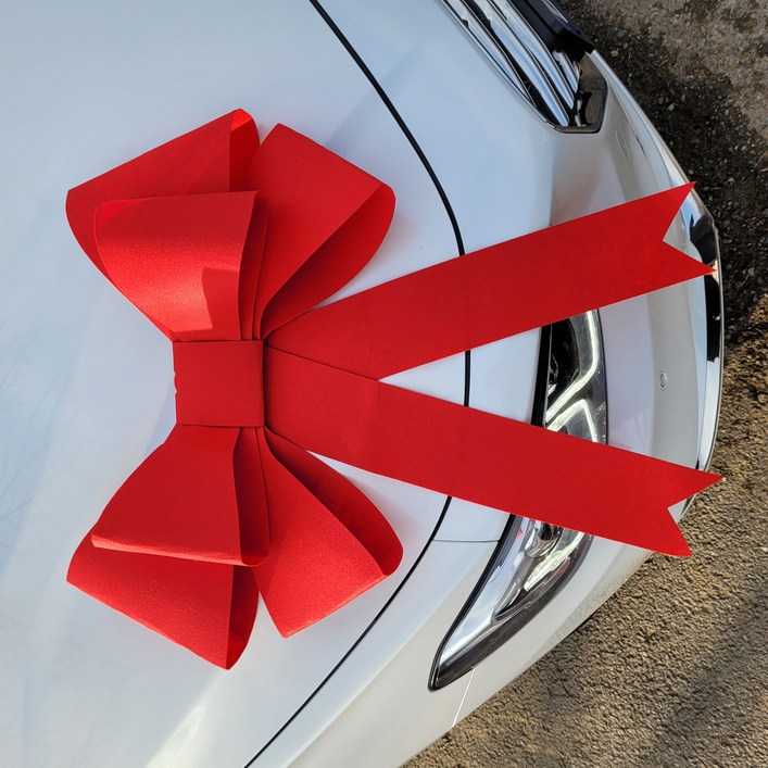 초대형 리본 80cm 빅사이즈 (접착 테이프 포함) 새차 선물 웨딩카 개업 인테리어