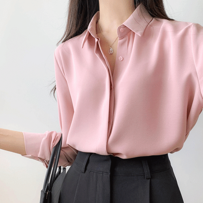 재구매최고  3만장돌파 데일리 링클프리 히든버튼 긴팔 블라우스 IT7810