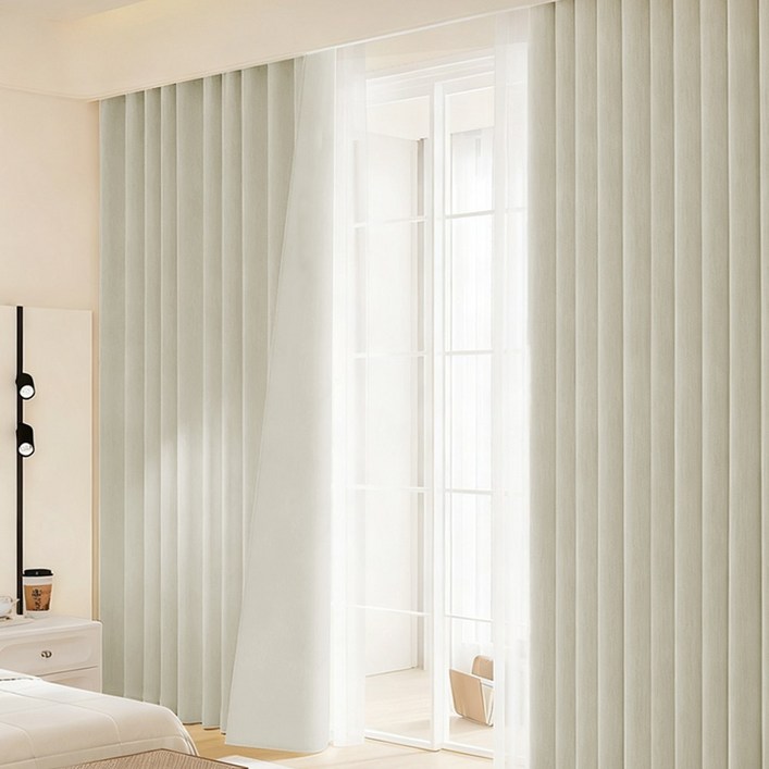 리보아 방풍 단열 아일렛형 거실 암막커튼 2P