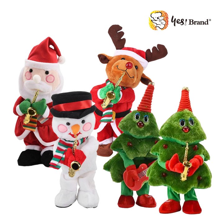 예스브랜드 춤추는크리스마스인형 말따라하는인형 산타 루돌프 트리인형