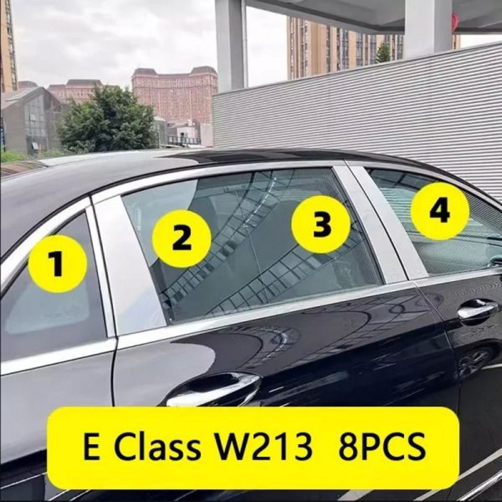 벤츠 크롬 몰딩 B 기둥 창문 트림 S클래스 W222 W223 W221 클라세 E W213 E300L 2016 2020 스타일링 외부 악세사리