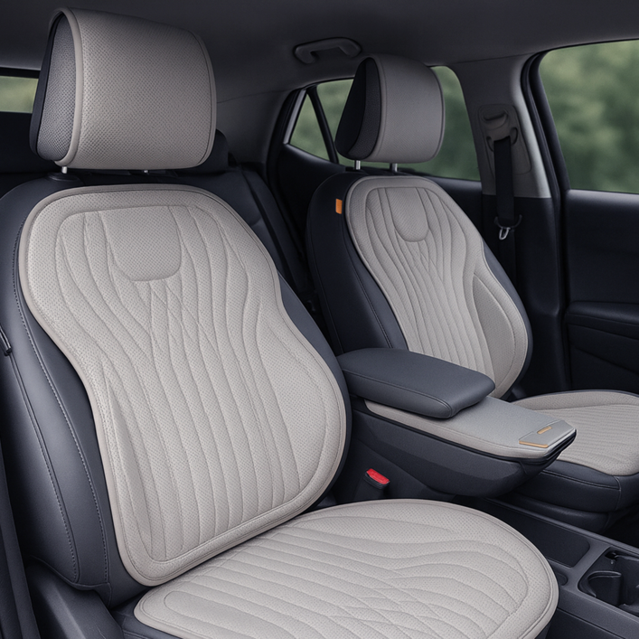 블루홀스 차량용 시트 풀커버 세트, 1개, 라이트 그레이