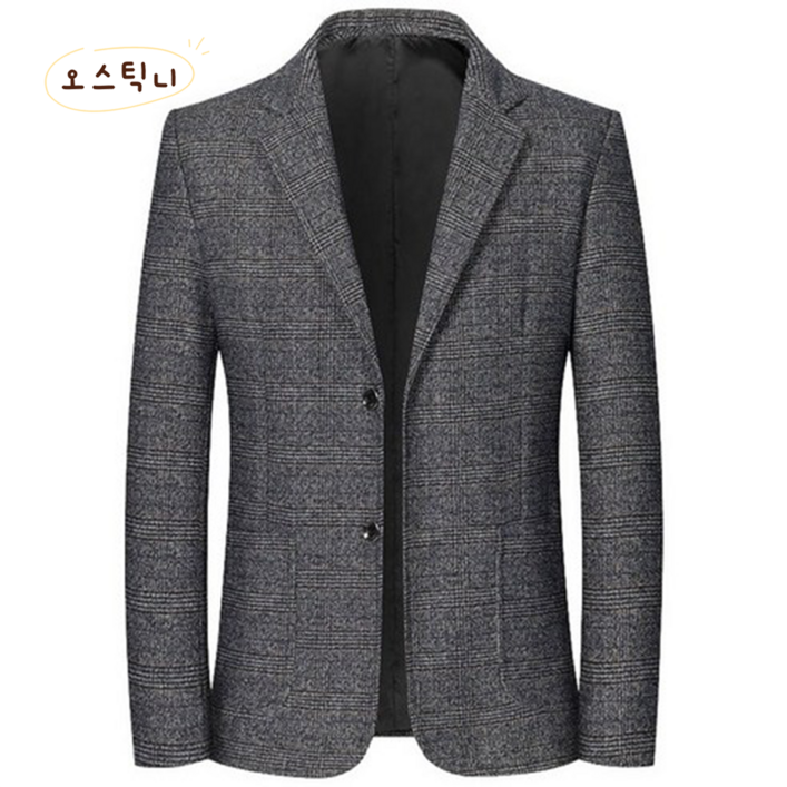 오스틱니 고품질 겨울 남자 상무 정장 자켓 중년 세미정장 하객룩 오피스룩 남성 웨딩활영 정장코트 아빠 정장 점퍼 상의