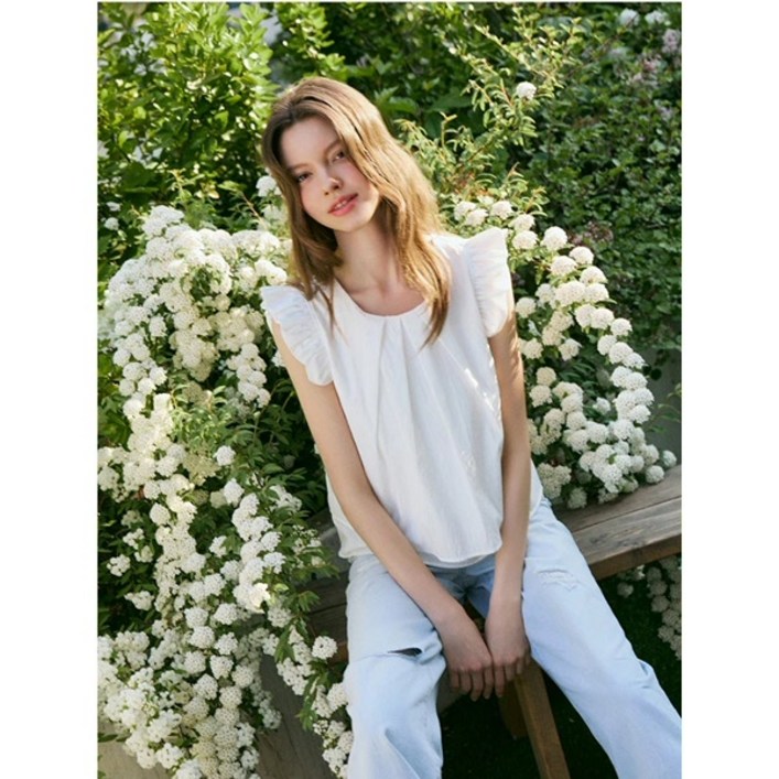 에고이스트 ER2OBL04 레이어 캡소매 블라우스 25년 여름