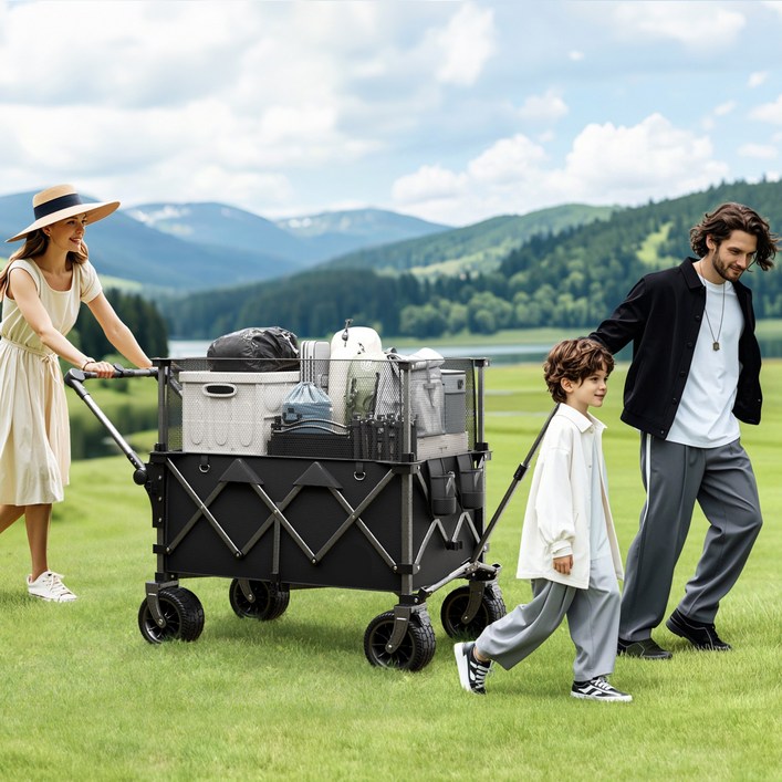 AORAN 고급 캠핑 웨건, 1개, 블랙