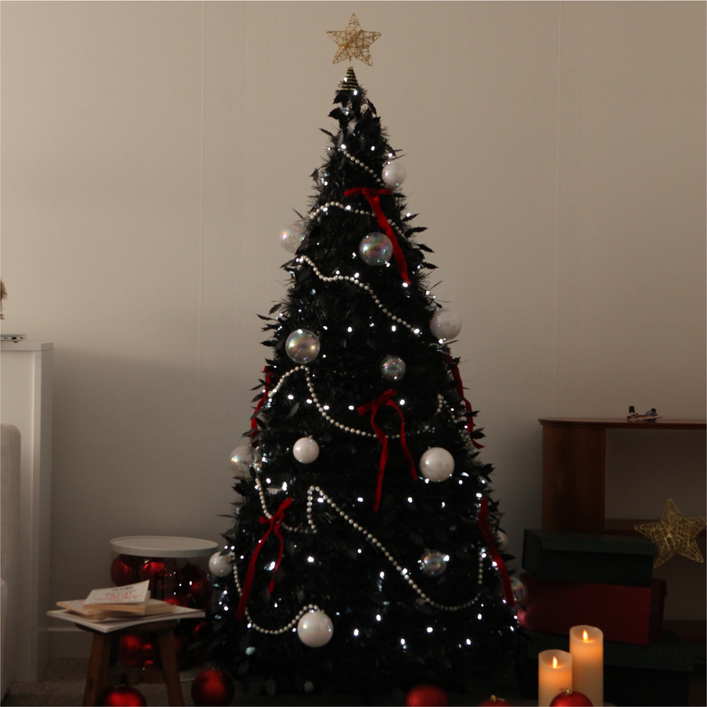 25년신상 프리미엄 일체형 접이식 원터치트리 캐슬트리 트리풀세트 보관백포함, 노엘블랙 풀세트