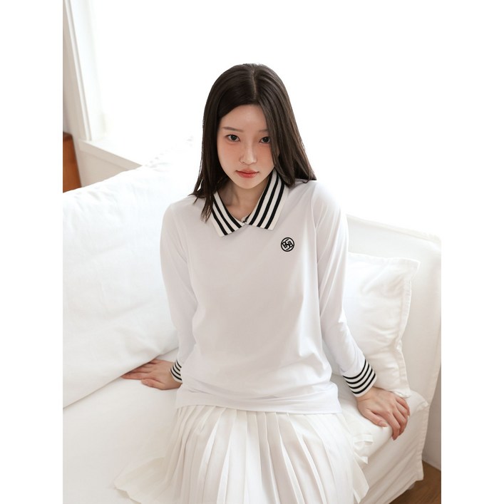 PG국산 여성골프웨어 세라 스트라이프 카라티 골프복 골프티셔츠 긴팔티 여자티셔츠 여성티셔츠 겨울 이너 여자골프티