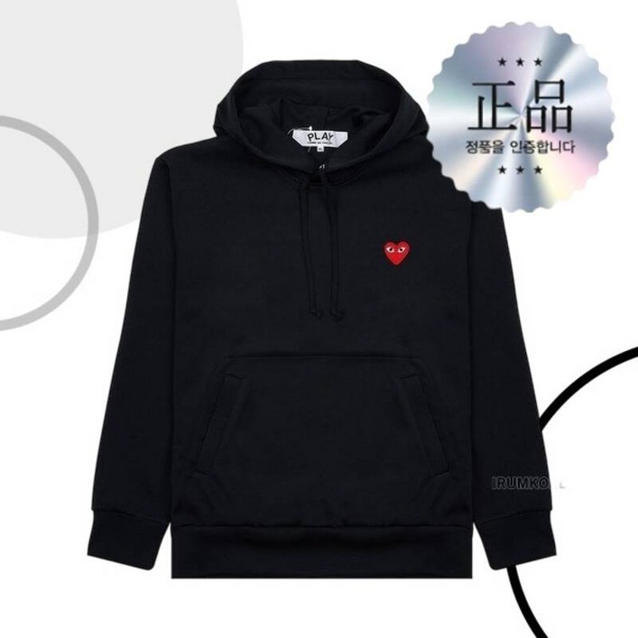 꼼데가르송 라벨루쏘 FW24 공용 하트 와펜 후드티셔츠 AX T174 051 1 BLACK 249368 꼼데가르송 라벨루쏘 FW24 공용 하트 와펜 후드티셔츠 AX T174 051 1 BLACK 249368