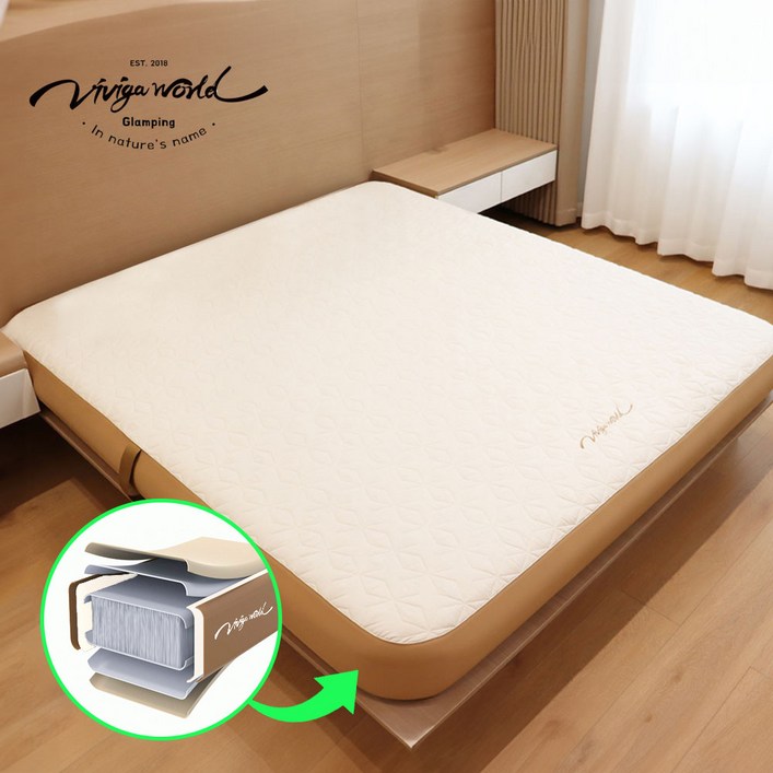 비비가월드 에어팜 더블 에어매트 자충 매트리스 20cm