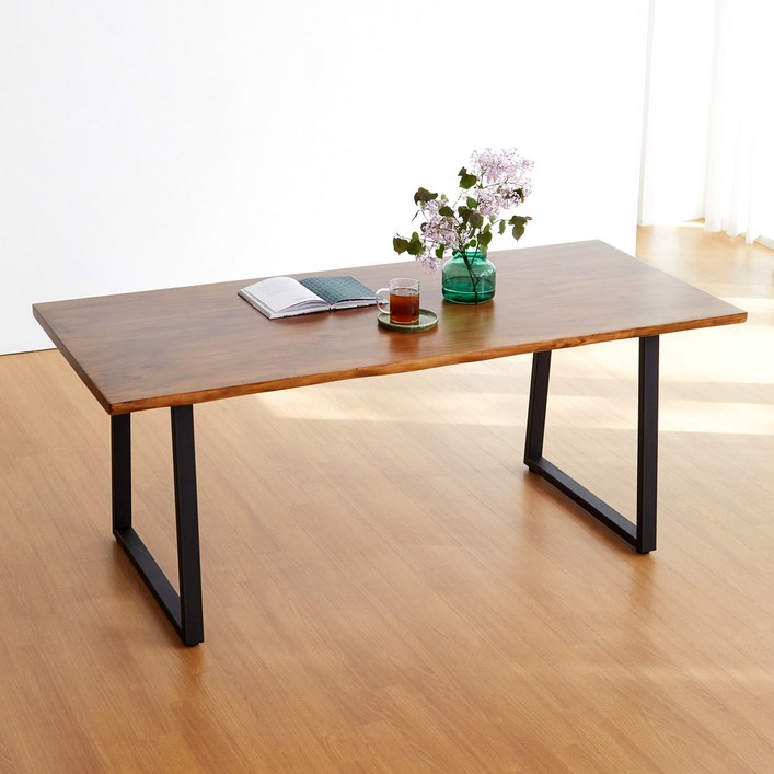 템포 우드슬랩 6인 원목 식탁 테이블 1800 2000