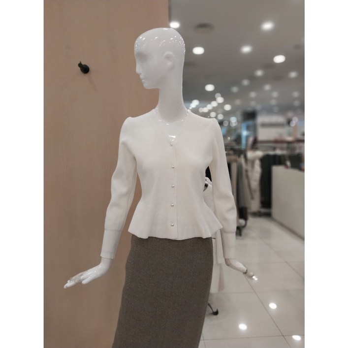 케네스레이디 E420 브이넥밑단프릴 니트가디건 EKCDOA0300