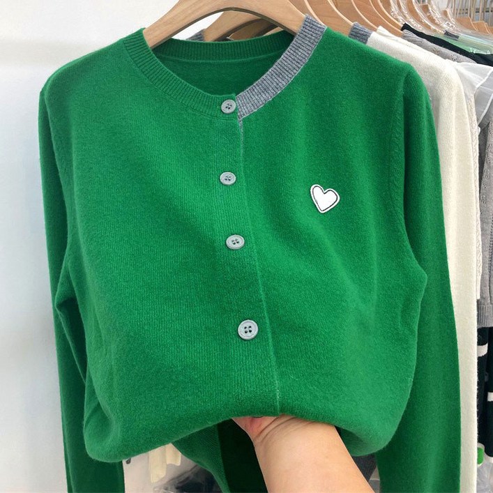 봄가을 패션 따뜻 매력 상의 센스 품질 울 패치 박시 이너 겨울철 따뜻 보호 긴팔 퍼 니트 가디건 부드러운 소재 편안 데일리