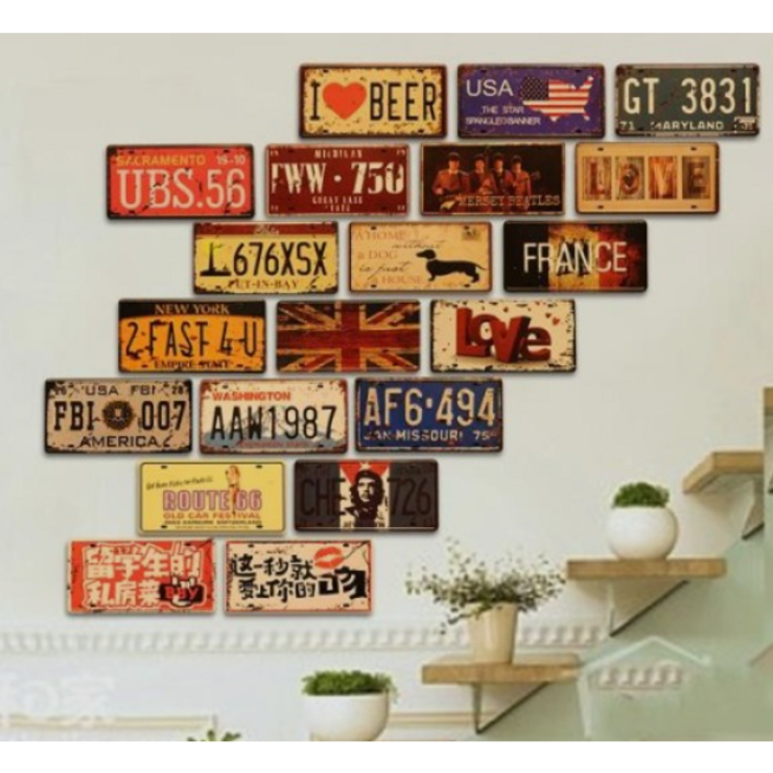 빈티지 레트로 자동차 외국번호판 30종 복고풍 인테리어 벽면장식 소품 장식용번호판, 33.추천디자인 10종 3번