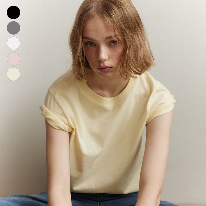 게스 진 여성 데일리 라운드넥 반팔티셔츠 OP2K5401 218711