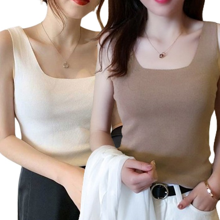 글램디아 11 슬림핏 스퀘어 심리스 나시티