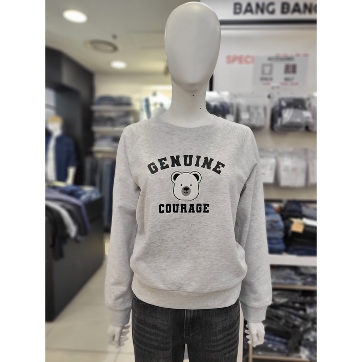 뱅뱅 가을 여성 인기 곰돌이 나그랑 소매 맨투맨 티셔츠