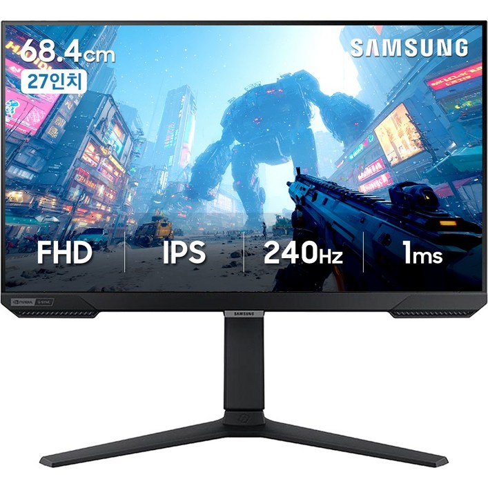 삼성전자 오디세이 G4 S27BG400 27인치 게이밍 모니터 IPS 프리싱크 지싱크 240Hz 1ms HDR10 피봇