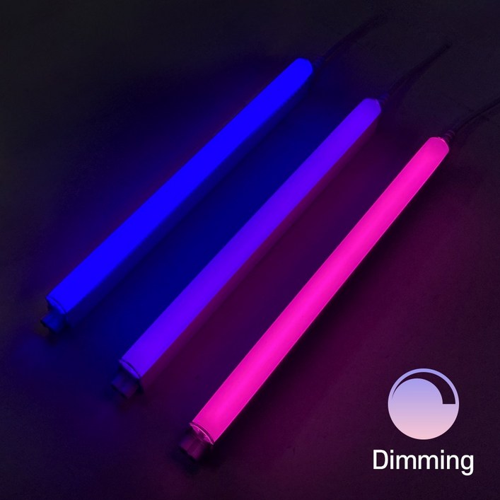 레드일렉트릭 LED 조광형 T5 간접조명 보라색 분홍색 침대 수면 커튼 일자 조명 LED바 천장등/벽등, (추가상품) 신성조광기 700W