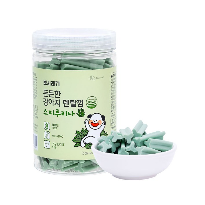 뽀시래기 든든한 강아지 덴탈껌, 스피루리나, 300g, 8개