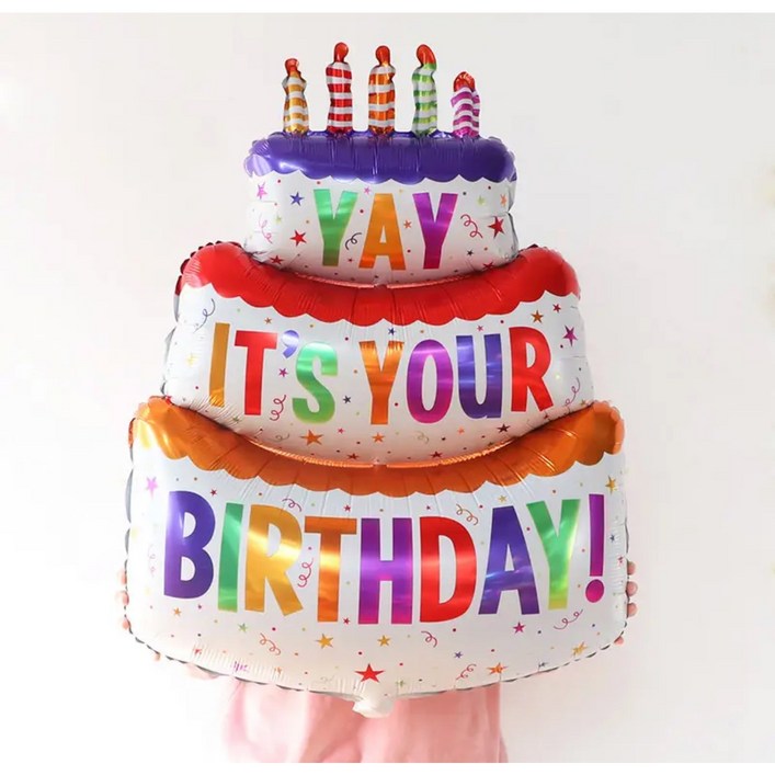 팽창된 생일 케이크 풍선, 생일 파티 장식, 사진 소품 장식, 분위기 배경 레이아웃, 축하 장식, 실내 장식, 테마 이벤트 장식, 파티 장식 용품