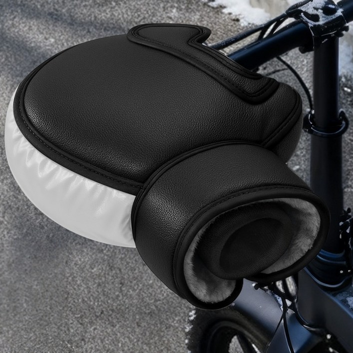 7Shadows 겨울 자전거 부동 장갑 가죽 방수 바람막이 핸들 커버
