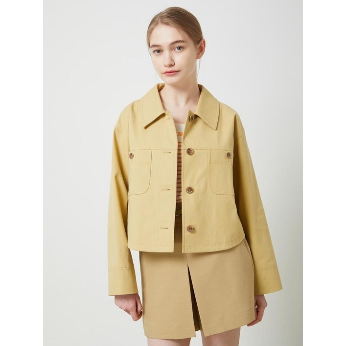 CC콜렉트 셔츠카라 코튼 크롭자켓 C242MSJ031 218315