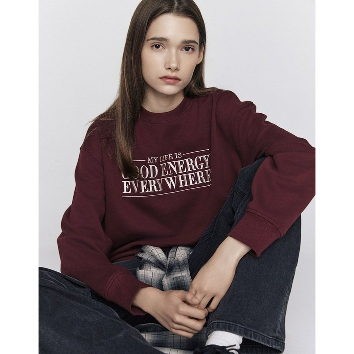 지오다노NEW 여자 테리 기모 맨투맨 굿에너지05325930