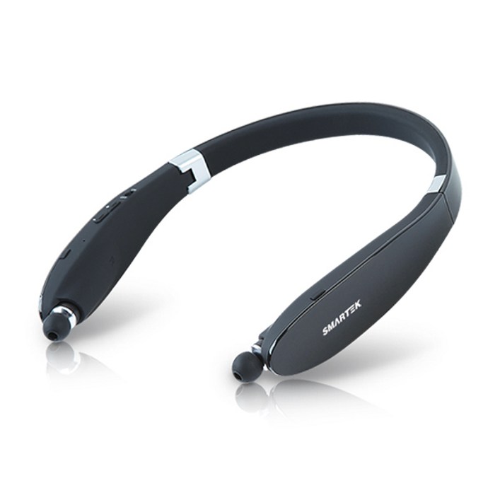 [스마텍] [본사] 웨어러블 넥밴드 블루투스 이어폰 선 자동정리 STBT-2100 I Wearable Neckband Bluetooth Earphone STBT-2100, 2_블랙_STBT-2100 BK, 넥밴드 무선이어폰 STBT-2100 - 블랙