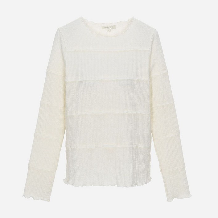 써스데이아일랜드 티셔츠 여성절개 인타로크 티셔츠T252MTS134W ONR987 FUZ771 티