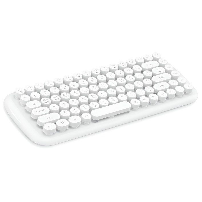 엑토 레트로 팝 미니 블루투스 무선 텐키리스 키보드, 화이트, BTK03, 상품기술서참고