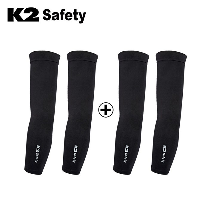 K2 UV차단 냉감 쿨토시 2P2P 2개 세트, 블랙2개