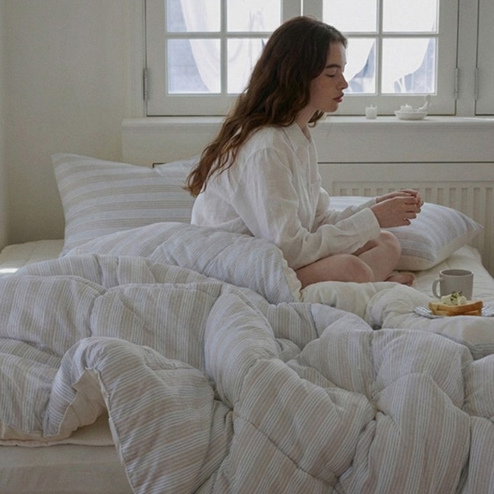 애프터홈 국내제조 부드러운 워싱 옥수수솜 사계절 차렵이불 세트