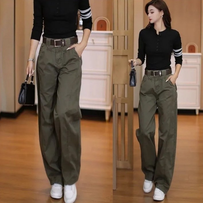 KC1813와이드 일자 카고 팬츠