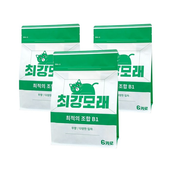 [2+1] 최강모래 최적의 조합 B1 6kgx3, 고양이모래 와이오밍 벤토나이트모래, 6L, 3개