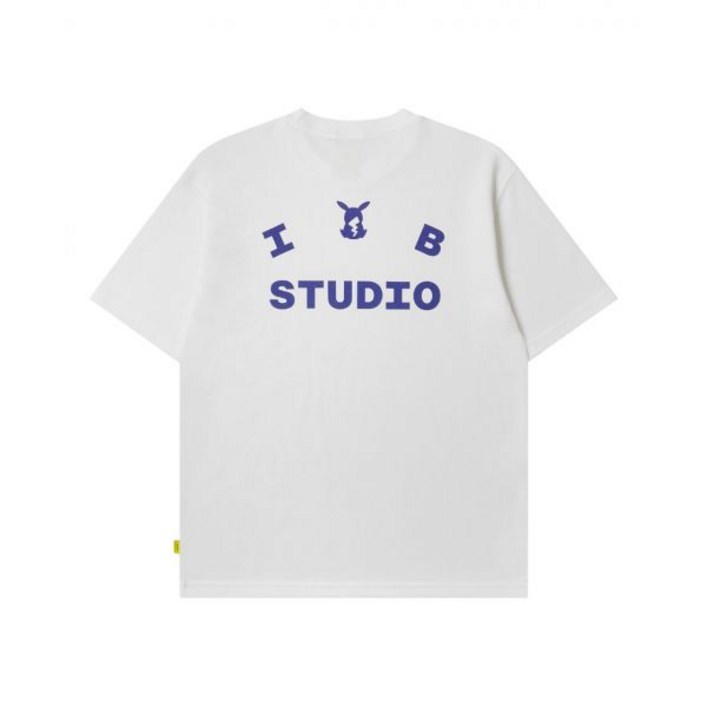 정품아닐시3배보상 아이앱 스튜디오 x 포켓몬 피카츄 티셔츠 화이트 네이비 IAB Studio x Pokemon Pikachu TShirt White
