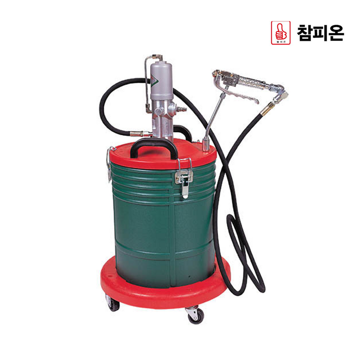 참피온 CP84A 에어구리스펌프 압력판내장 동창유압 자동구리스펌프 말통사용 그리스 20리터 자동구리스주입기 구리스