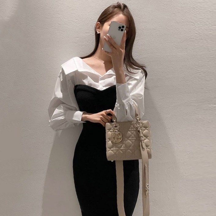 더글로리 롱원피스 셔츠원피스 오프숄더