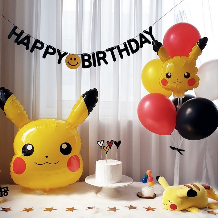 재미제이 피카츄 포켓몬생일파티 3종세트 아들생일 파티풍선세트