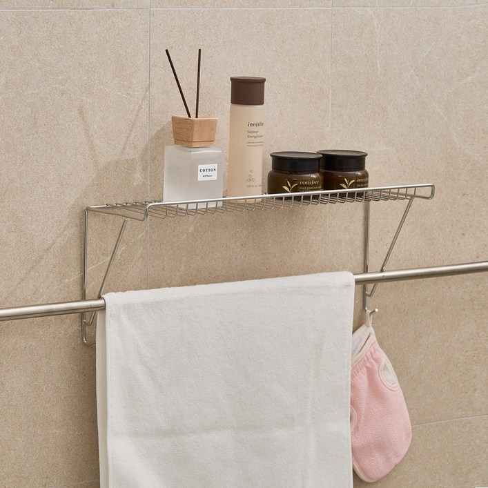 에이치제이 무타공 수건걸이 선반 거치대 (소)