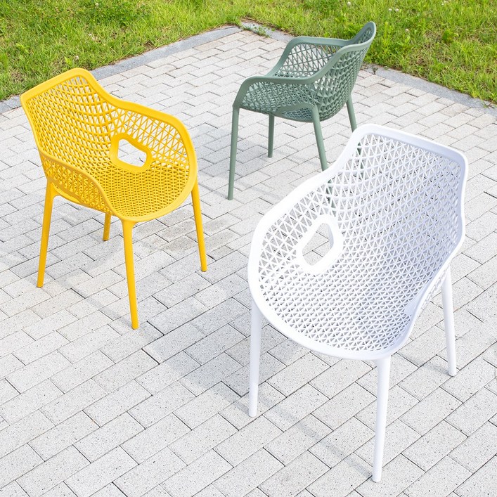 루이 암 체어 4개 야외 테라스 카페 인테리어 의자, 그린, 4개