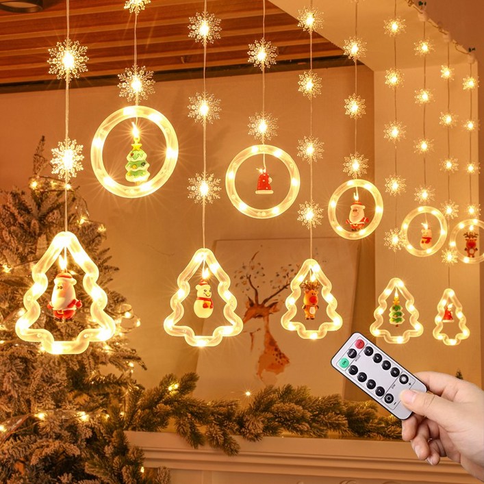 코스키 크리스마스 USB 건전지 겸용 가랜드 줄조명  8모드 리모컨