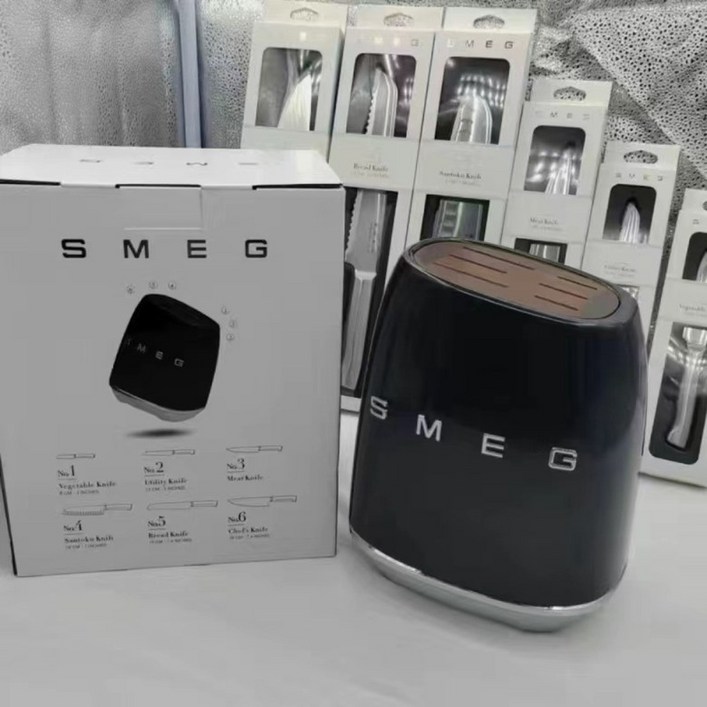 스메그 빈티지 레트로 결혼 집들이 신혼집 선물 칼꽂이 칼홀더 칼블럭 거치대 칼세트 SMEG