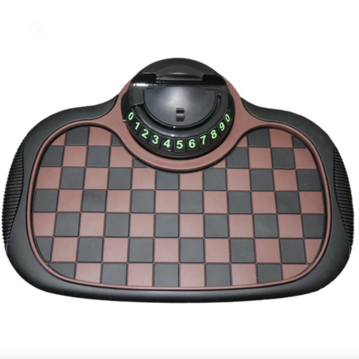 브라넬 차량용 주차번호판 논슬립 거치대, 검정+갈색 혼합, 1개