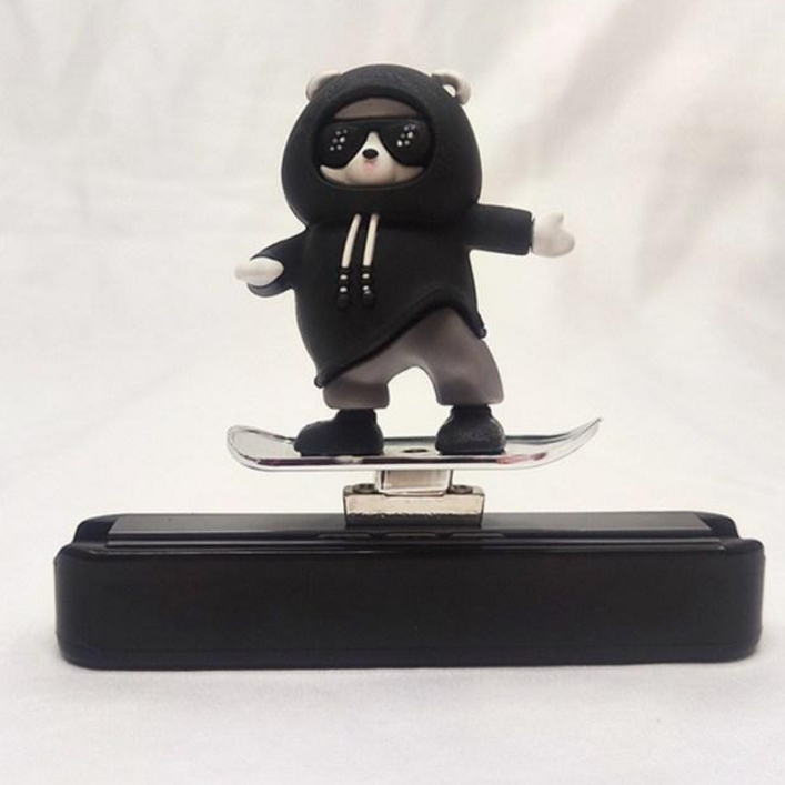 라워스 슬라이딩 곰돌이 차량용 피규어, 1개, 블랙거치형