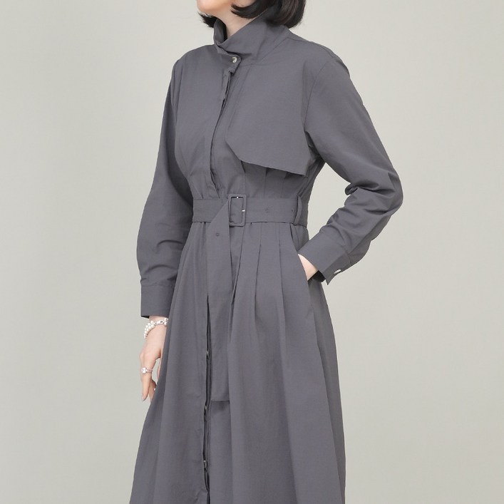 애비뉴투지 안단테 트렌치 코트형 봄 가을 긴팔 원피스 K02332