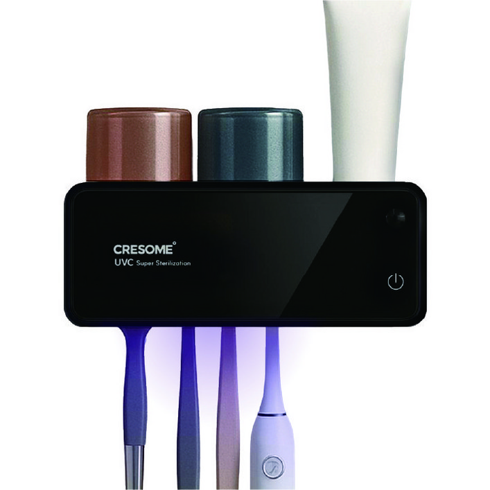 크리썸 가정용 무선 UVC 칫솔살균기, 블랙