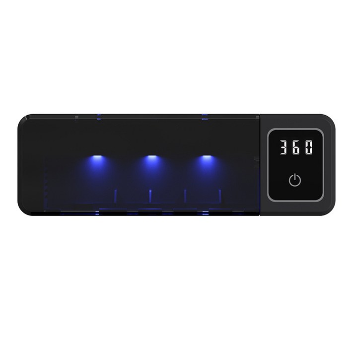 루베라 무선 칫솔 살균기 UVC 자외선 스마트 이중살균 건조 5구 구강기기 면도기 살균기, 블랙