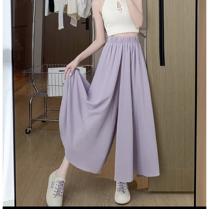 어니븐 체형커버 여성 아이스 냉감 밴딩 와이드 팬츠 바지