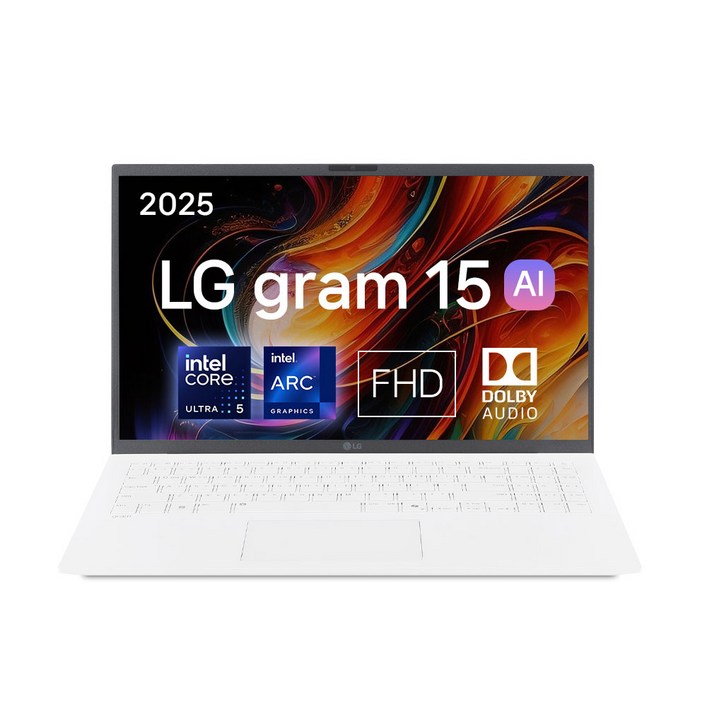LG전자 2025 그램 AI 15 FHD 코어Ultra5 애로우레이크, 에센스화이트, 256GB, 32GB, Free DOS, 15ZD90TGX59K