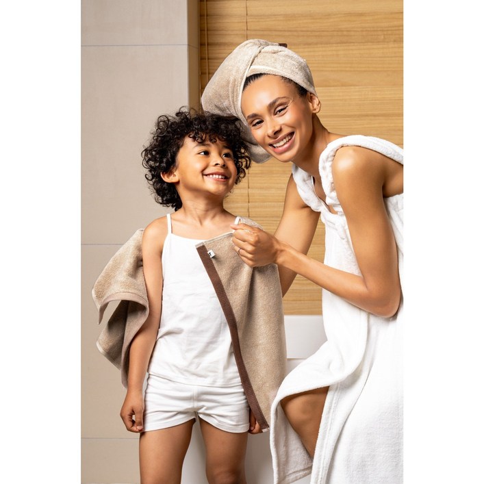 플랫화이트 프리미엄 저자극 부드럽고 두툼한 밤부 호텔수건, 7개, 오트밀